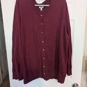 Croft & Barrow Burgundy Cardigan Sweater